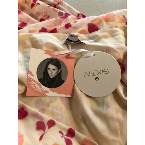 ALEXIS For Target Pink Floral One Shoulder Tiered Ruffle Long Maxi Dress Size L - Picture 6 of 8